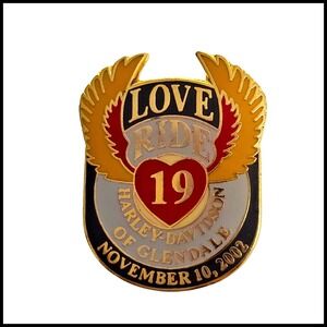 Harley-Davidson Love Ride 19‎ Glendale Pin Biker Motorcycle Lapel Pin 2002